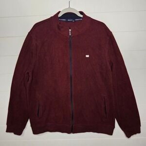 GANT Men's Sweater Burgundy 3XL Cotton Lycra Full Zip